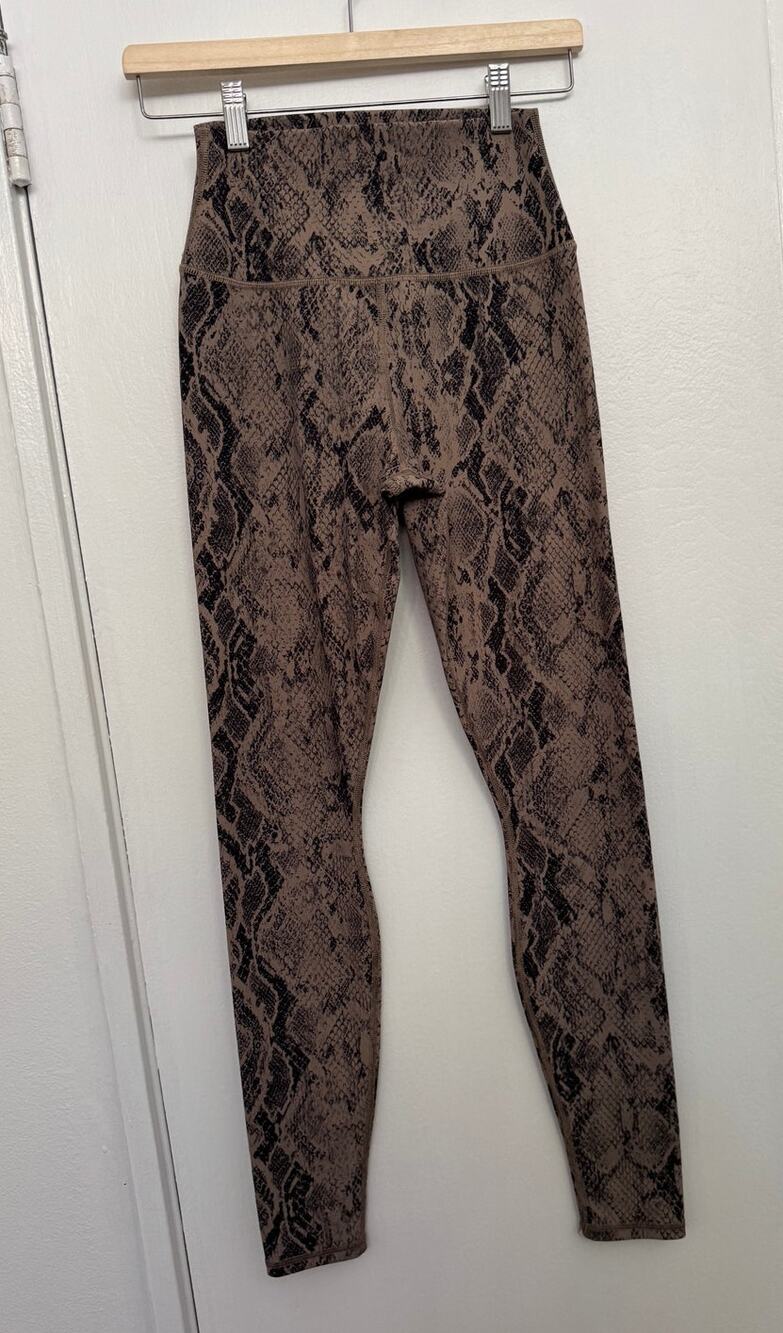 ALO Yoga Brown Snakeskin Print Leggings Size Small